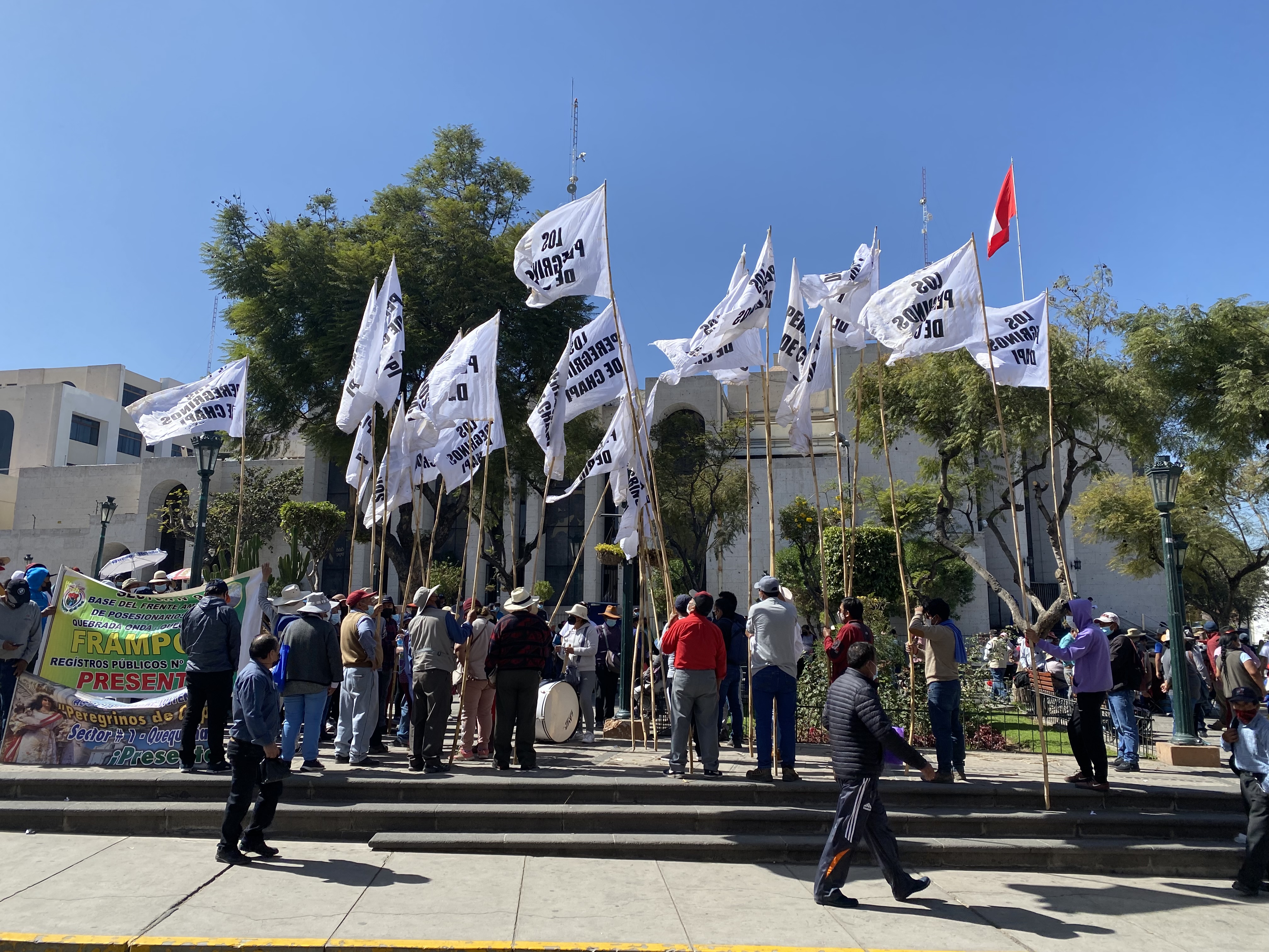 The struggle for land titles: Protest march of the people of Peregrinos de Chapi